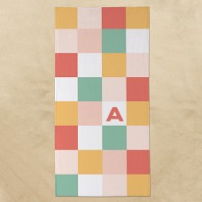 Checkerboard Initial Beach Towel