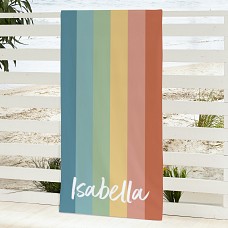 Boho Rainbow Beach Towel